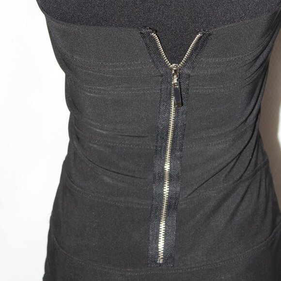 Forever 21 Black Cocktail Prom Party Sweetheart Jeweled Dress Stretch Small EUC - Picture 9 of 16